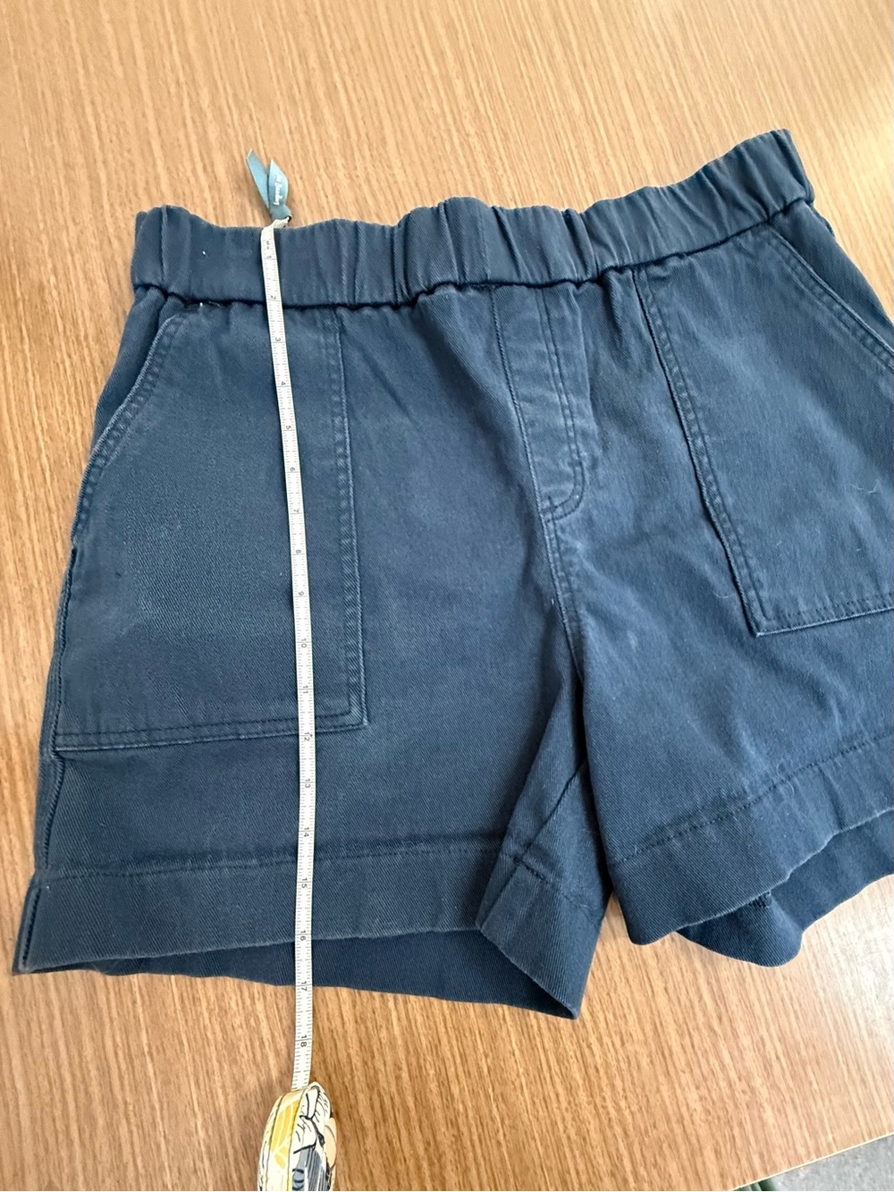 Lee Navy High rise Elastic-Waist Cotton Jean Shorts - Picture 4 of 8